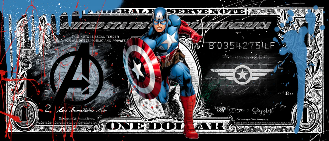 SKYYLOFT: Captain America Dollar mit Rahmen
