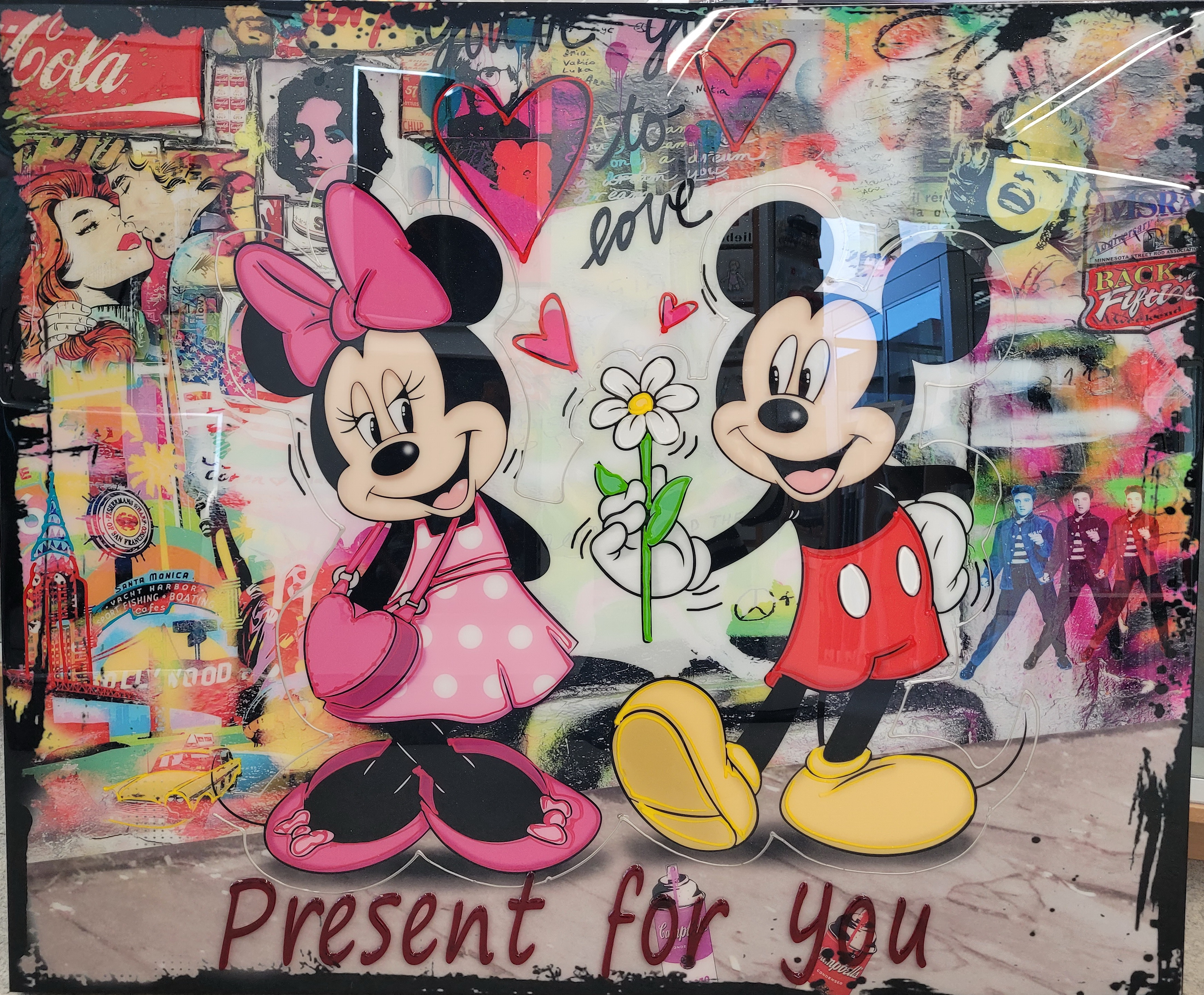 Mickey and Minnie Mouse "Present for you" von Micha Baker