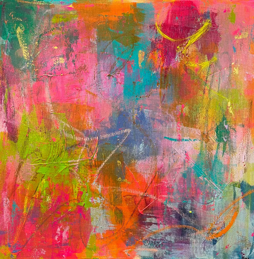 Julia Mann Sweaet Candy II Buntes Pop-Art Gemälde, bunte abstrakte Farben