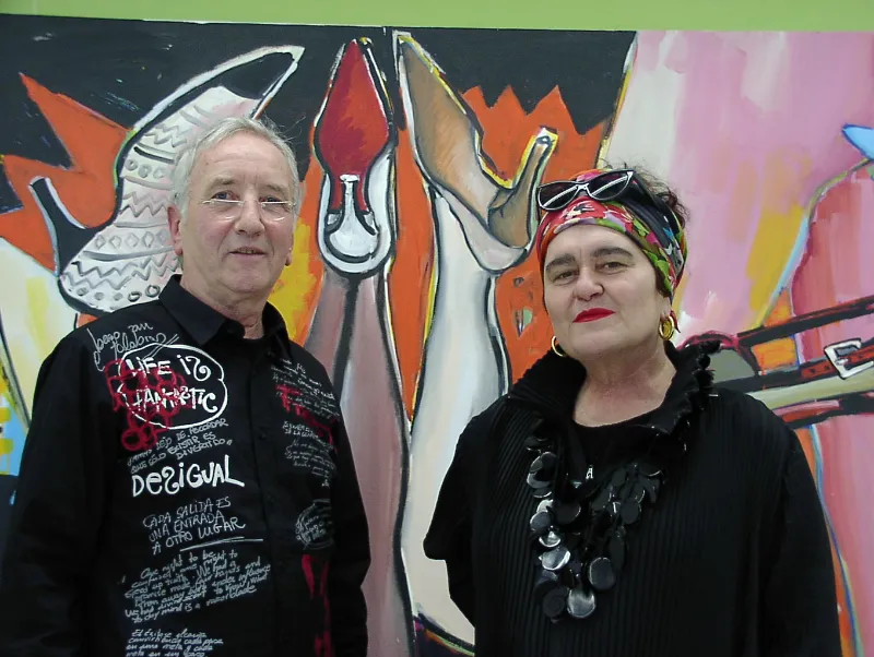 Udo Schmidt und Kunstlerin Elvira Bach Udo Schmidt und Kunstlerin Elvira Bach
