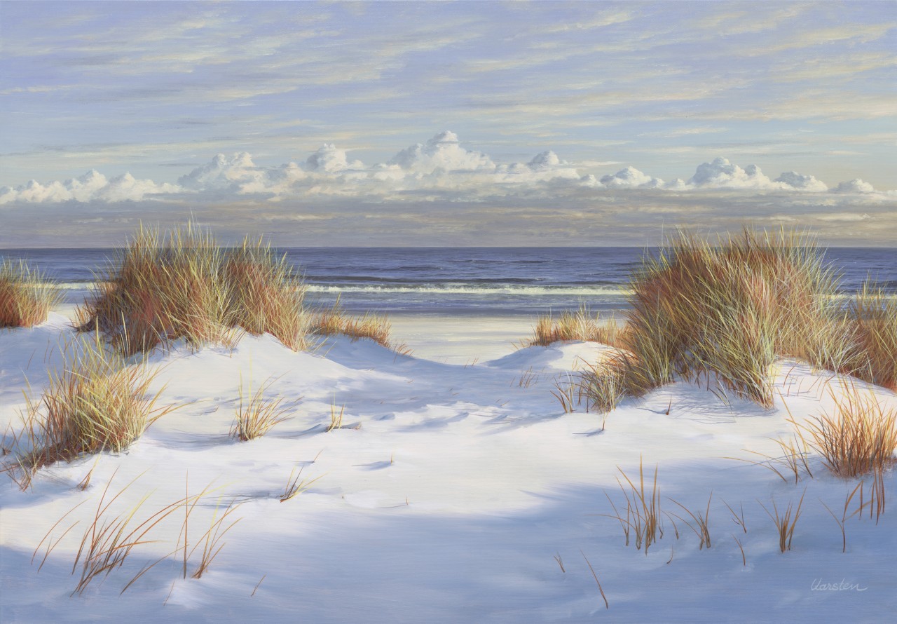 Gemälde von Sylter Winter, Maritim, Ozean, Nordsee auf Leinwand