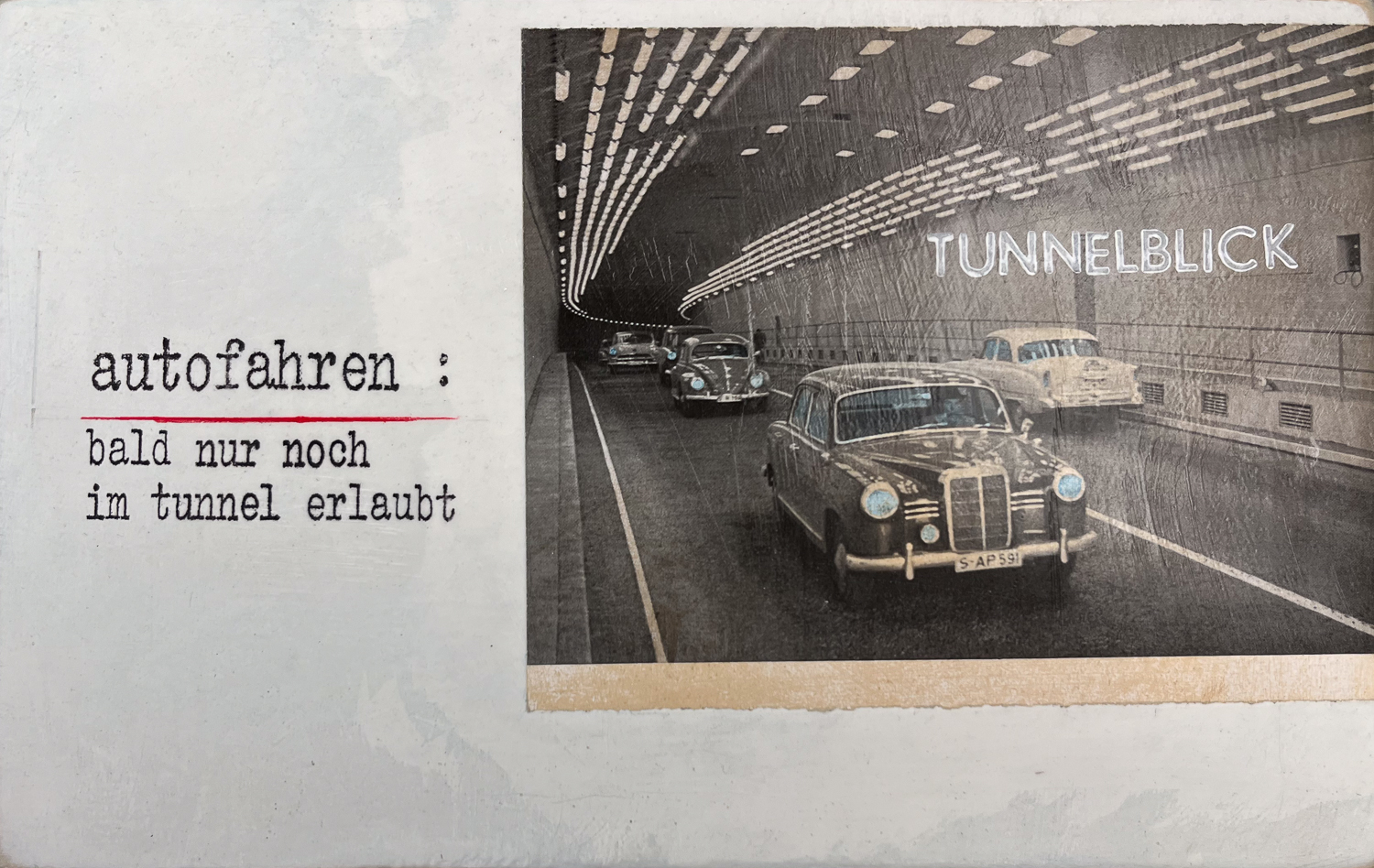 Tunnelblick von Petersen, Oldtimer in Tunnel, Retro und Vintage Fahrzeug Kunst