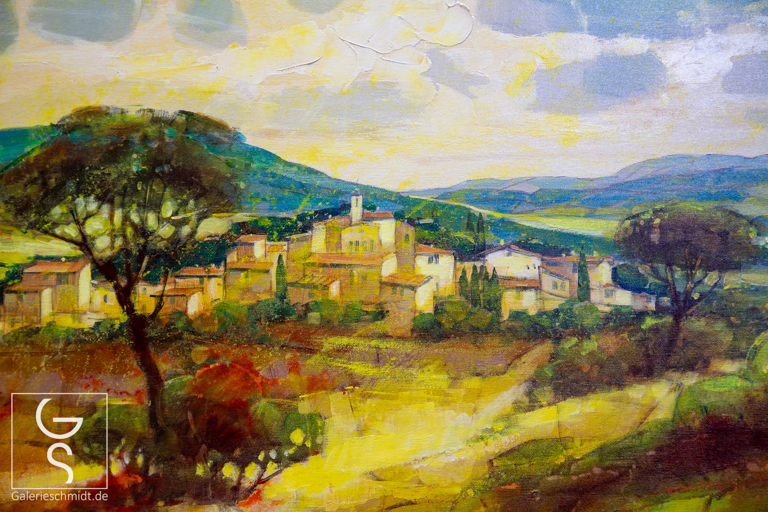 Dorf im Sonnenaufgang von Jean-Claude Picard Dorf im Sonnenaufgang von Jean-Claude Picard