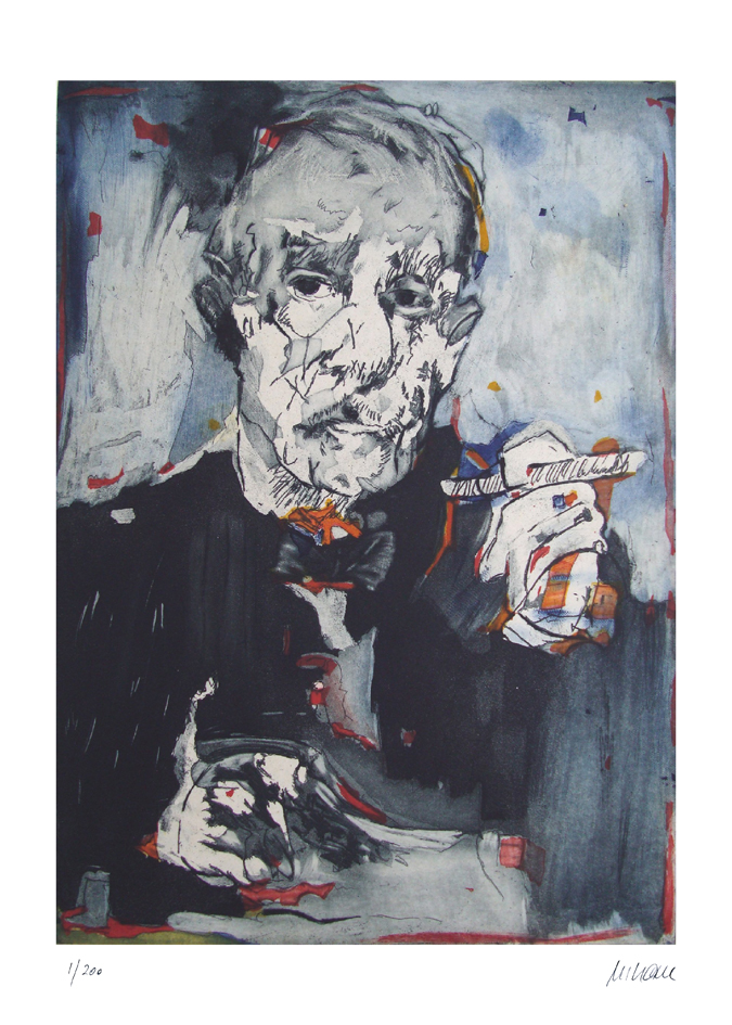 Selbst-als-Thomas-Mann-Radierung Selbst als Thomas Mann