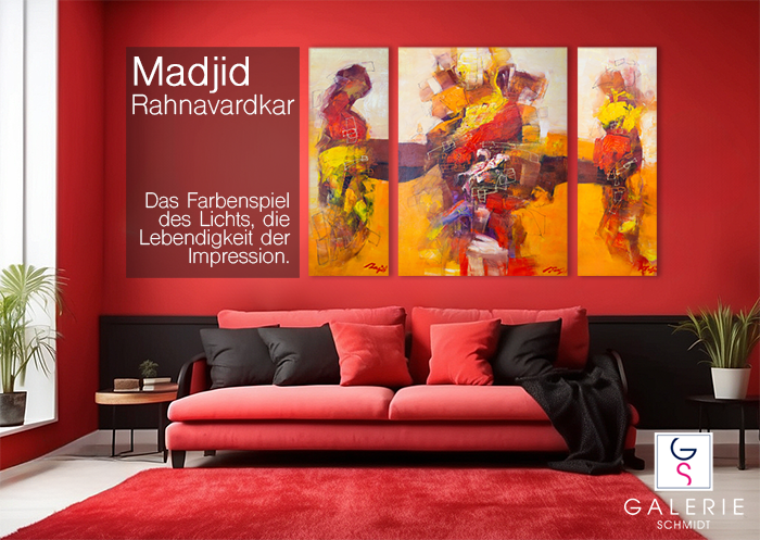 Beispielraum mit Gemälden von Madjid