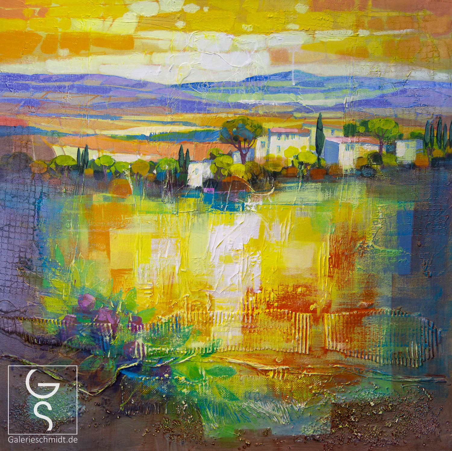 Sonnenuntergangs-Idylle von Jean-Claude Picard Sonnenuntergangs-Idylle von Jean-Claude Picard mediterranes Gemälde online kaufen Kunst.