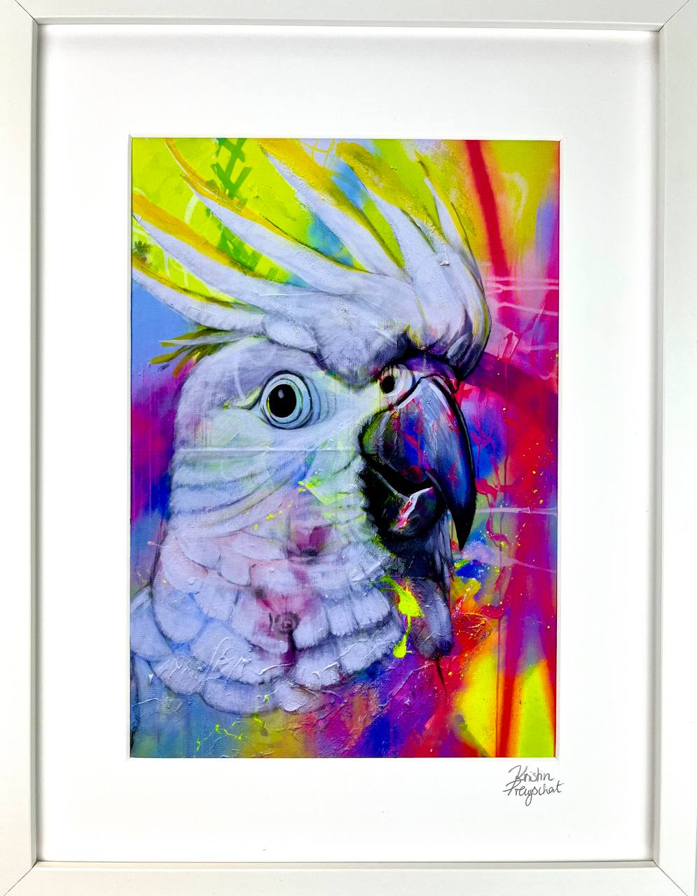 Kakadu Kiko Kunstdruck von Kristin Preugschat
