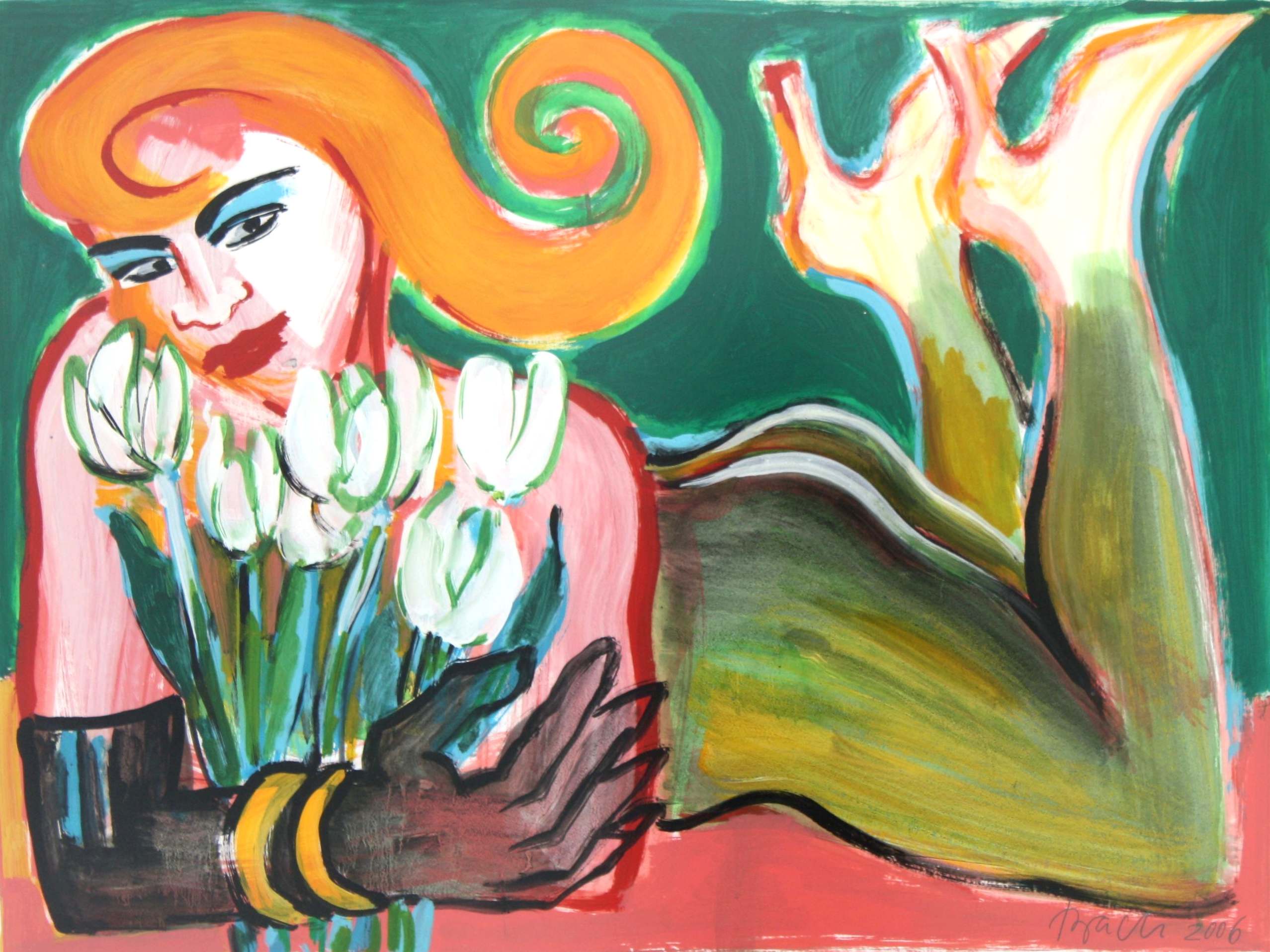 Elvira Bach: Tulpendiva, Unikat!