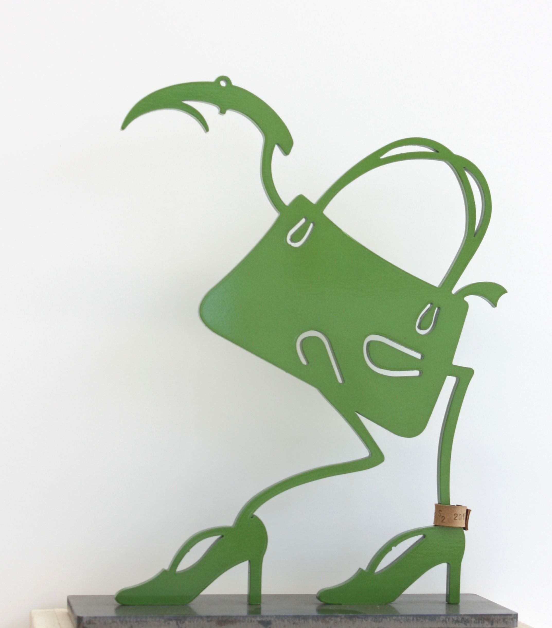 Shadows-2011_03 Shadow (grün) Stahl-Skulptur von Georg Wittwer