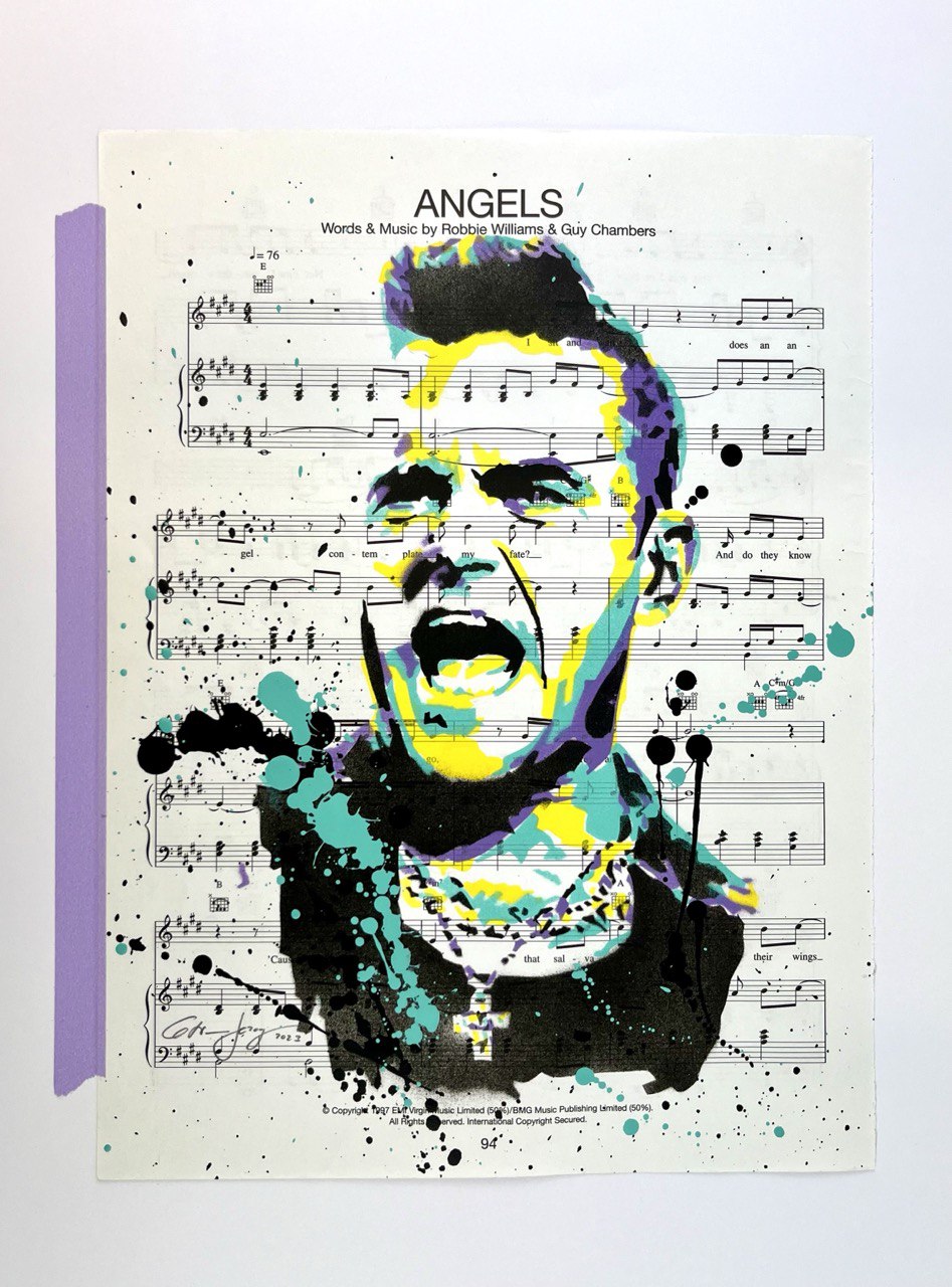 "Robbie Williams - Angels Pop Art" von Christian Herzog
