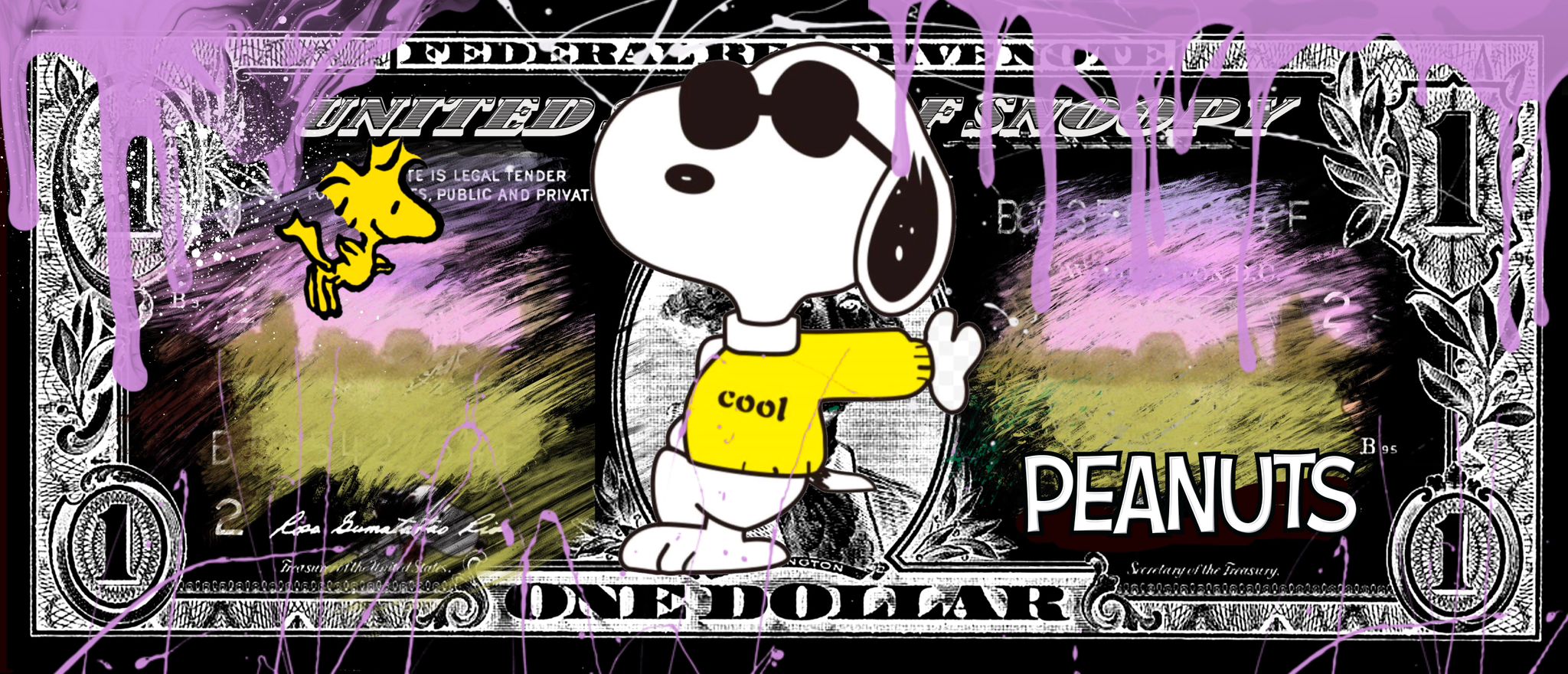 SKYYLOFT: Snoopy Dollar mit Rahmen 