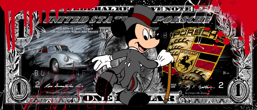 SKYYLOFT: Porsche Mickey Chrom Dollar mit Rahmen