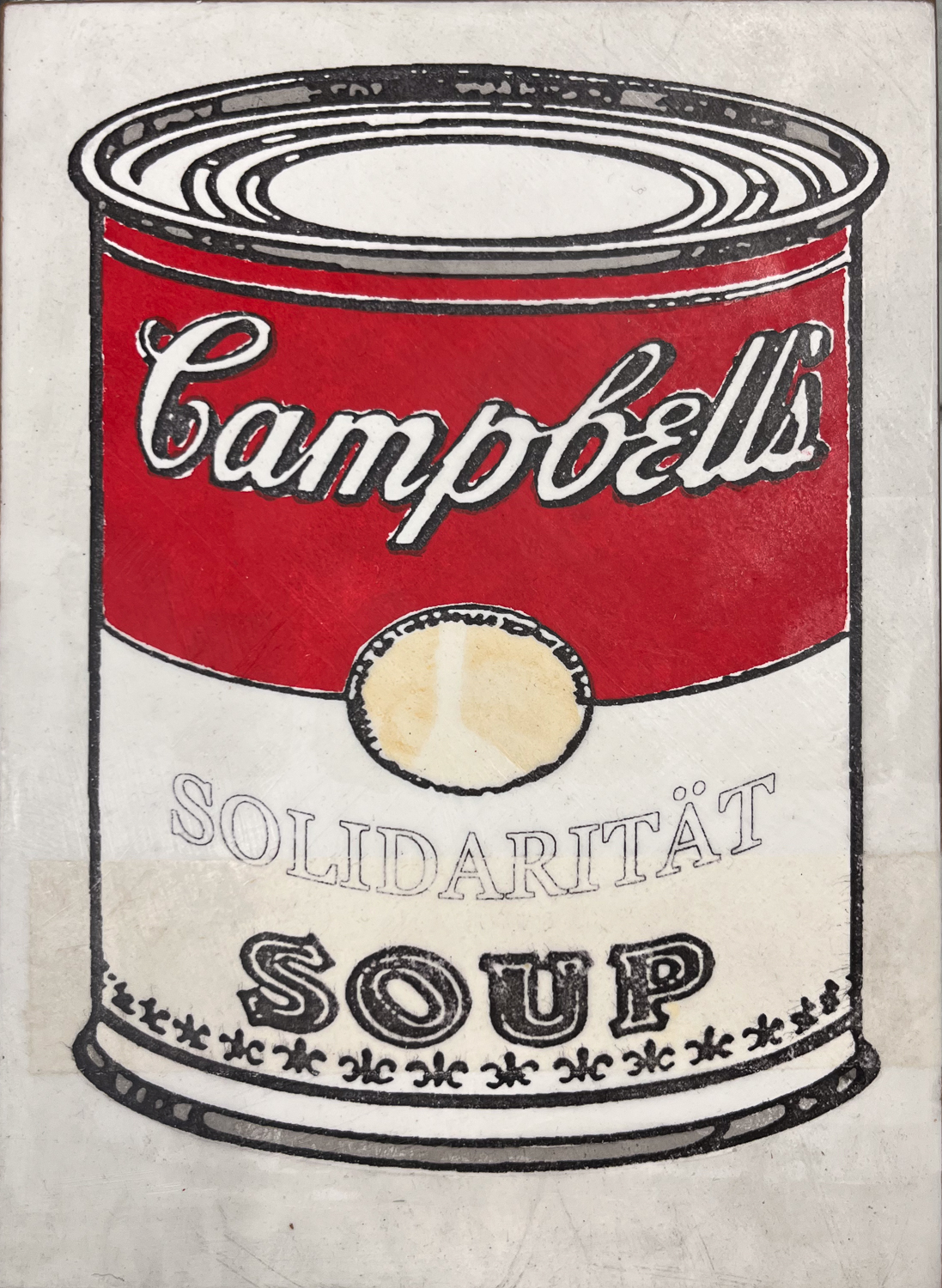 Solidarität Soup von Petersen, 3D Kunstobjekt Pop-Art Parodie
