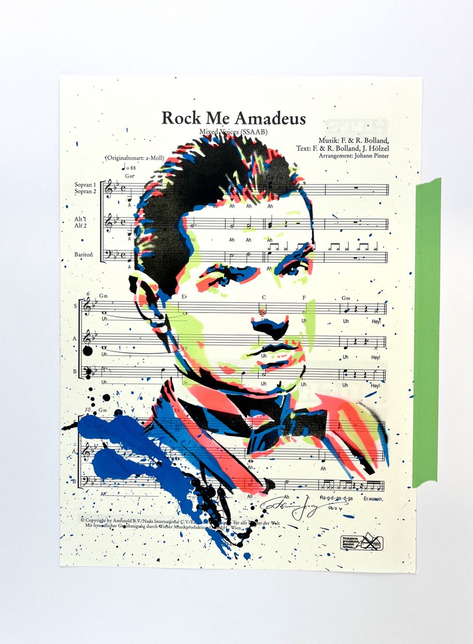 "Falco - Rock me Amadeus Pop Art" von Christian Herzog