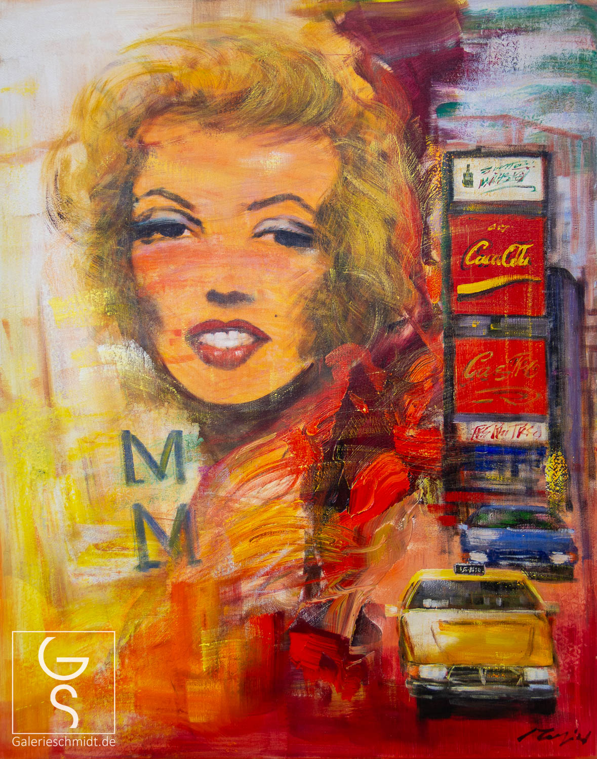 Marilyns Glanz in der Metropole von Madjid Rahnavardkar, Popart Kunstgalerie